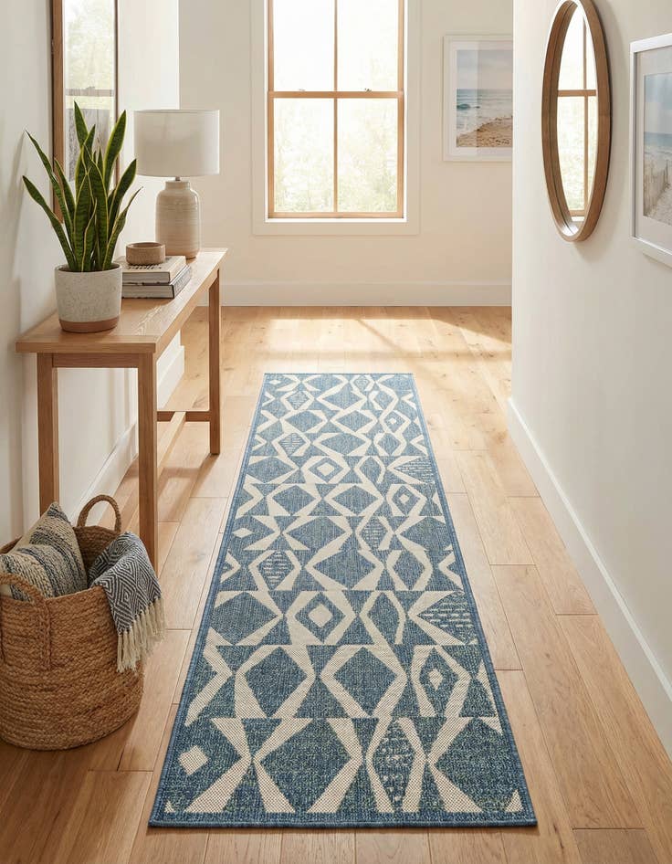 Detail image of  2' 7 x 12'  Washable Baja Indoor / Outdoor Runner Rug