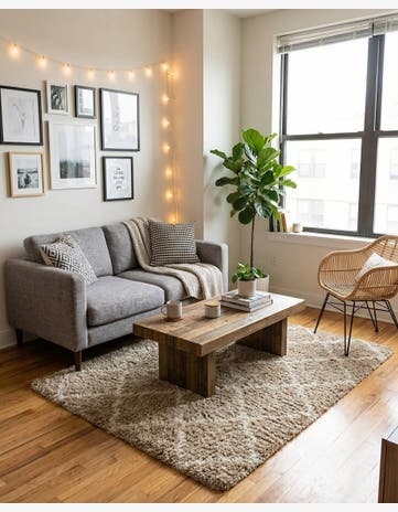 Light Brown Moroccan Trellis Shag Square Rug