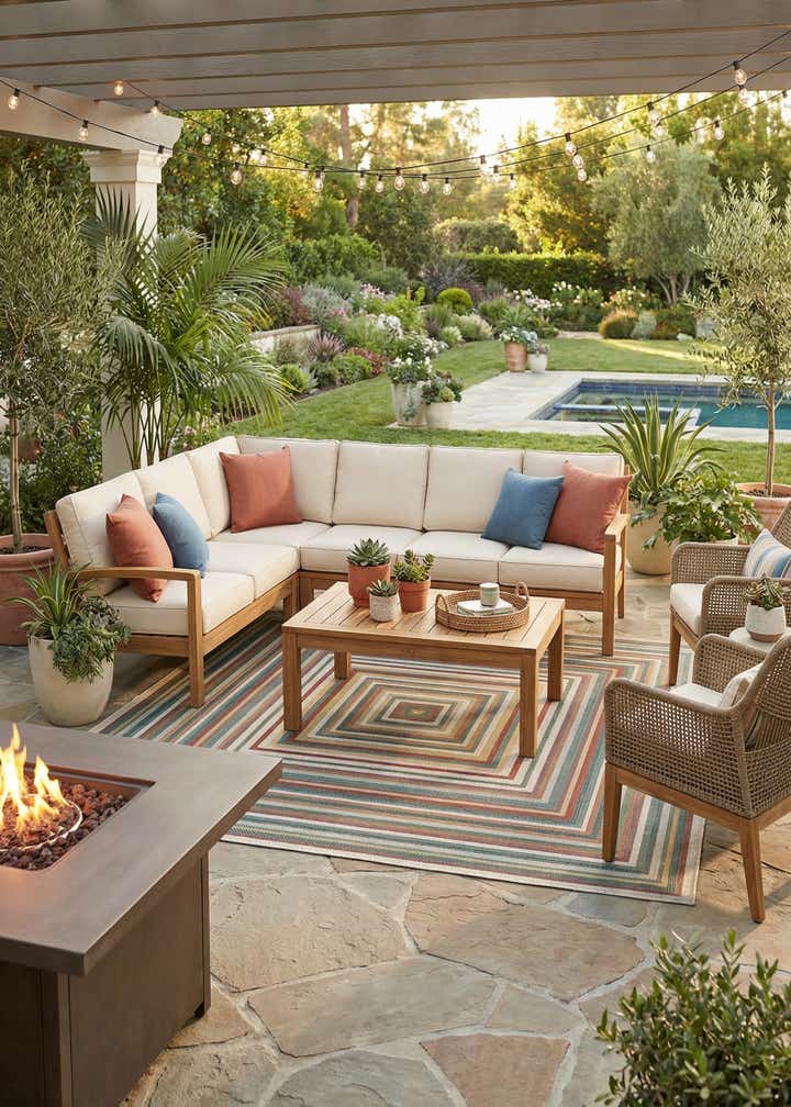 12' x 12' Easy-Clean Baja Indoor / Outdoor Square Rug
