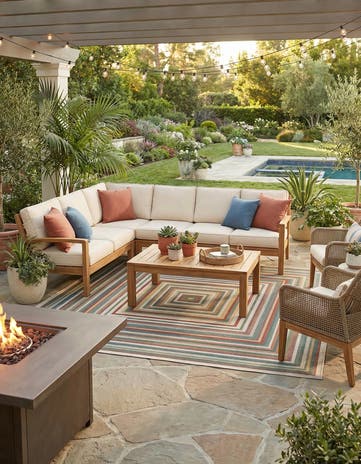 12' x 12' Easy-Clean Baja Indoor / Outdoor Square Rug