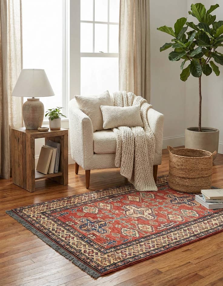 Detail image of 2' 8 x 4' 6  Hand Knotted Kazak Oriental Rug