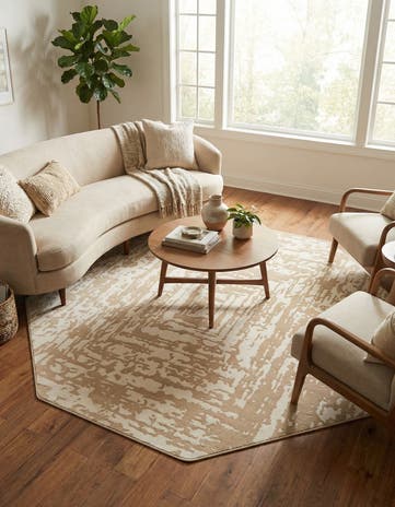 White Bone Hermitage Octagon Rug