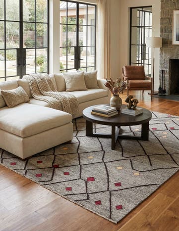 7' 4 x 9' 5 Hand Woven Kilim Modern Wool Rug