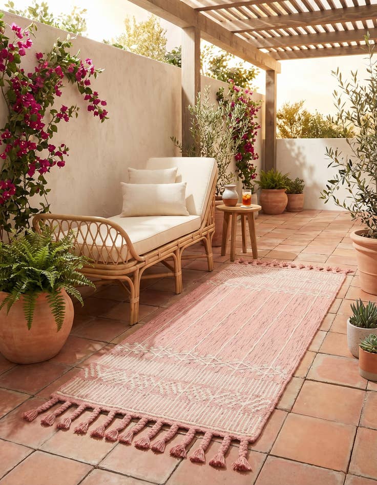 Detail image of 2' 2 x 6' 7 Easy-Clean Eco Bohemian Indoor / Outdoor Runner Rug