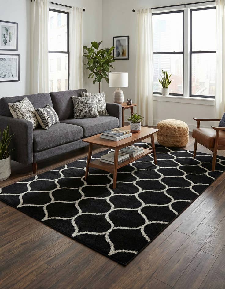 Detail image of  4' x 6' Lattice Frieze Rug