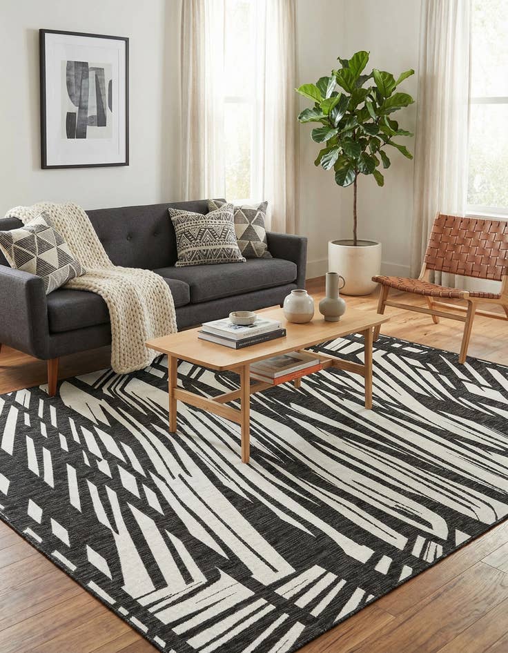 Detail image of 7' 10 x 10'  Washable Modern Indoor / Outdoor Rug