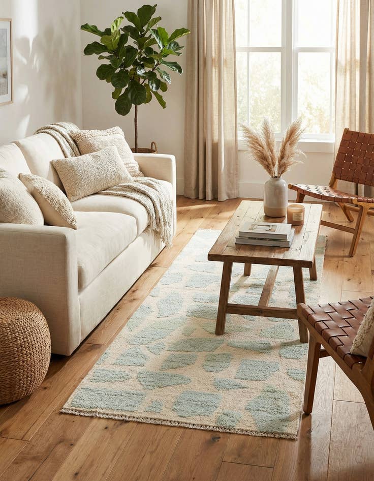 Detail image of 2' 6 x 6'  Hand Knotted Moroccan Wool Runner Rug