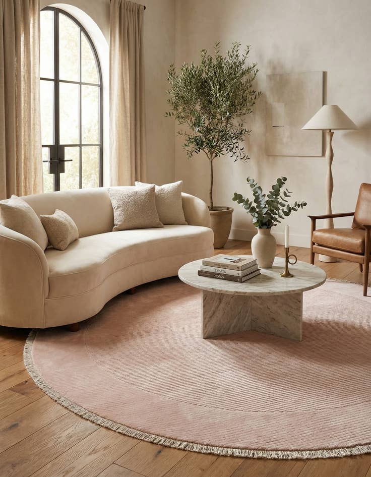 Detail image of  6' 6 x 6' 6  Hand Knotted Darya Wool Round Rug