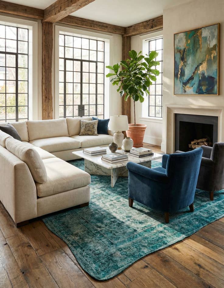 Detail image of 9' 3 x 12'  Hand Knotted Ultra Vintage Persian Wool Rug