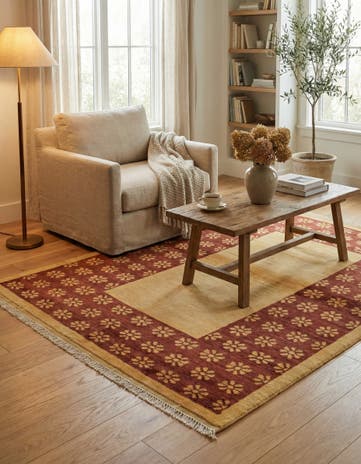 3' 6 x 4' 7 Hand Knotted Modern Ziegler Rug