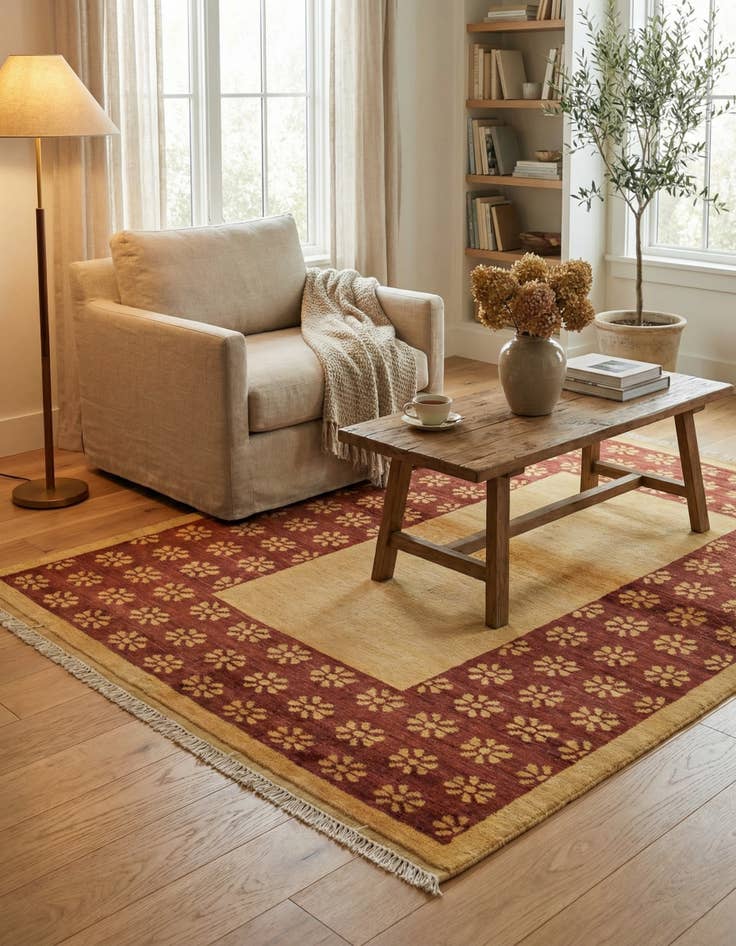 Detail image of 3' 6 x 4' 7  Hand Knotted Modern Ziegler Rug