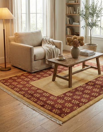 3' 6 x 4' 7 Hand Knotted Modern Ziegler Rug