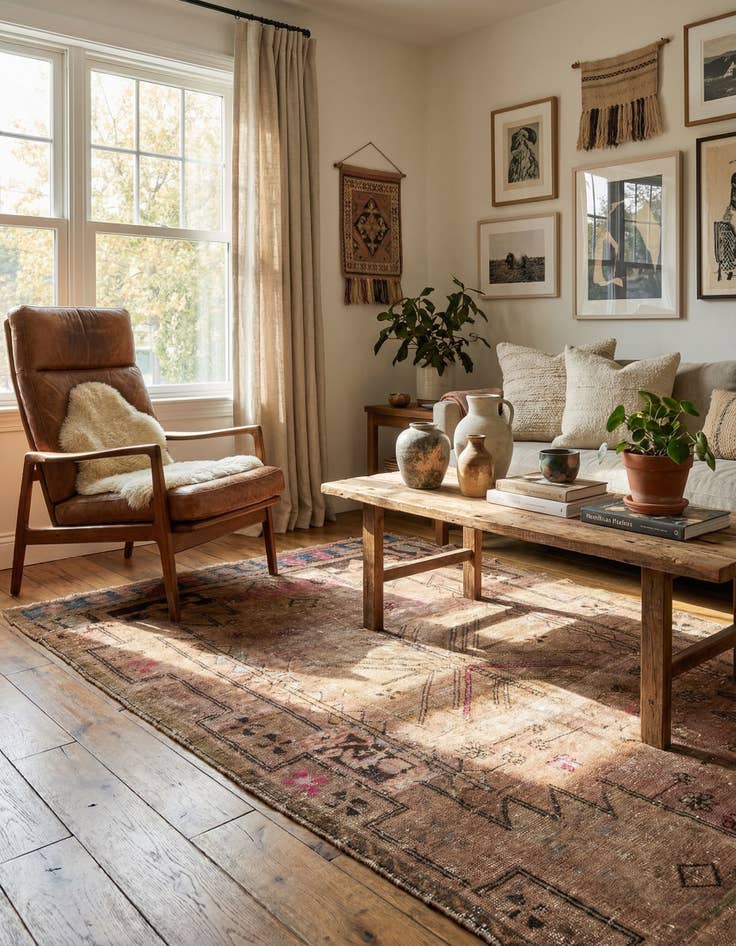 Detail image of 5' x 7' 3  Hand Knotted Ultra Vintage Persian Wool Rug