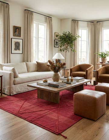 6' 10 x 9' 10 Hand Knotted Moroccan Wool Rug