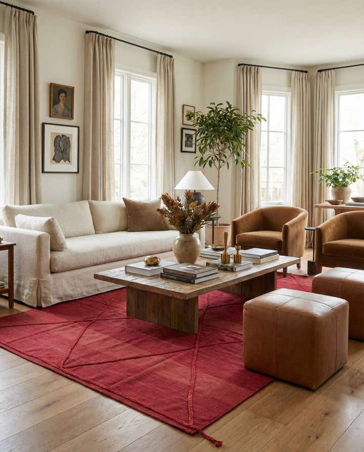 6' 10 x 9' 10 Hand Knotted Moroccan Wool Rug