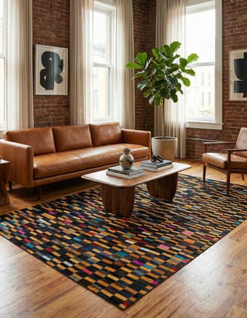 5' 2 x 7' 11 Cowhide - Patchwork Rug