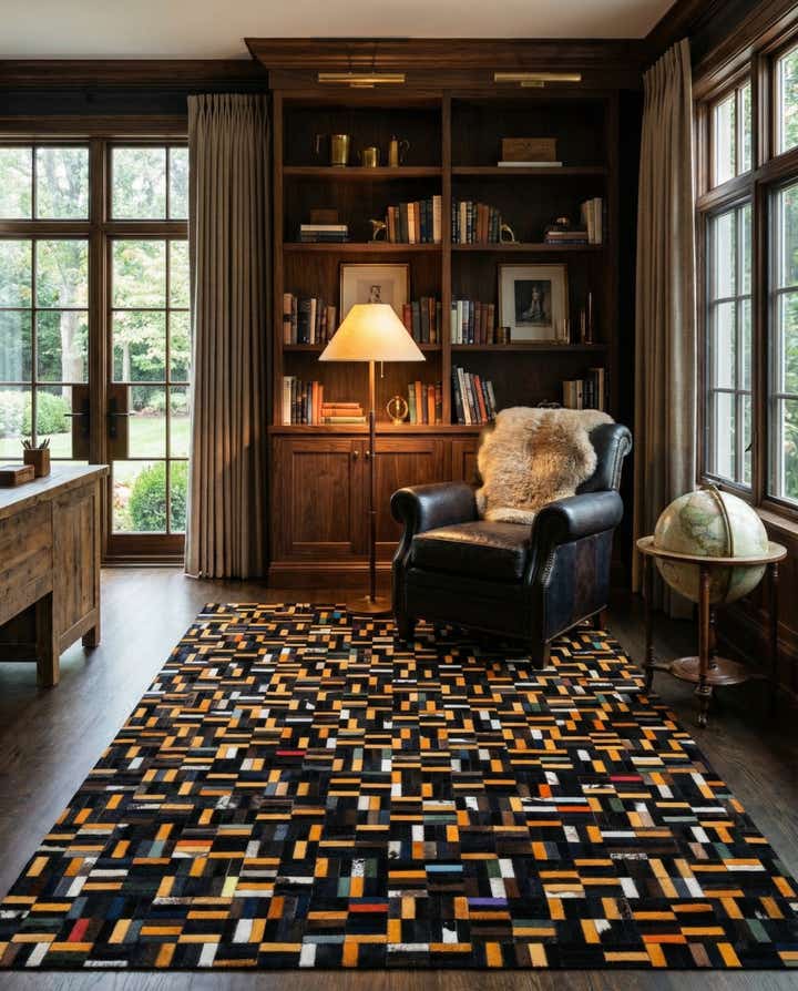 5' 2 x 8' 1 Cowhide - Patchwork Rug