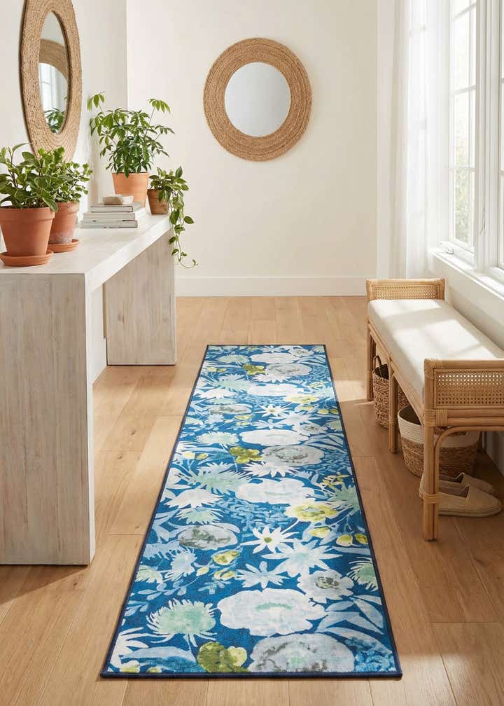 2' x 10' Easy-Clean Jill Zarin Caribbean Indoor / Outdoor Runner Rug