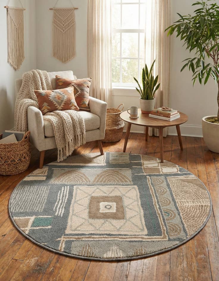 Detail image of 4' x 4' Safari Round Rug