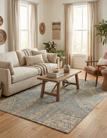 5' 3 x 8' Hand Woven Chenille Jute Rug