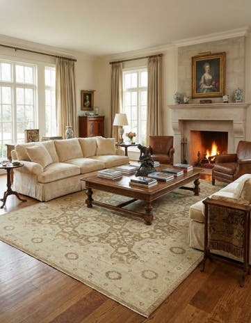 12' 7 x 19' 3 Hand Knotted Peshawar Ziegler Rug