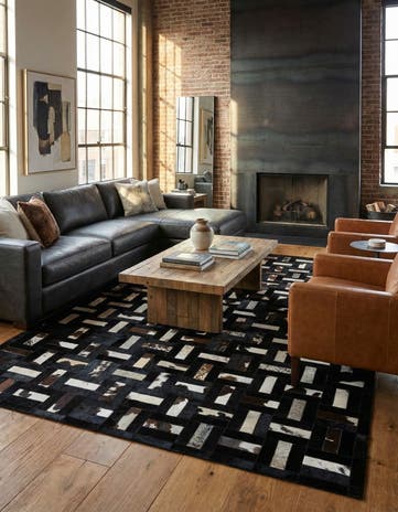 5' 3 x 8' 1 Cowhide - Patchwork Rug