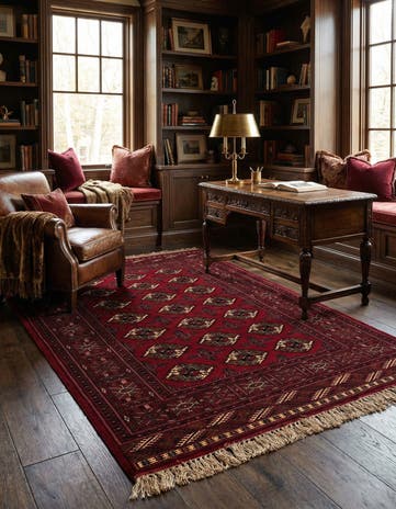 4' 3 x 6' 6 Hand Knotted Afghan Akhche Wool Rug