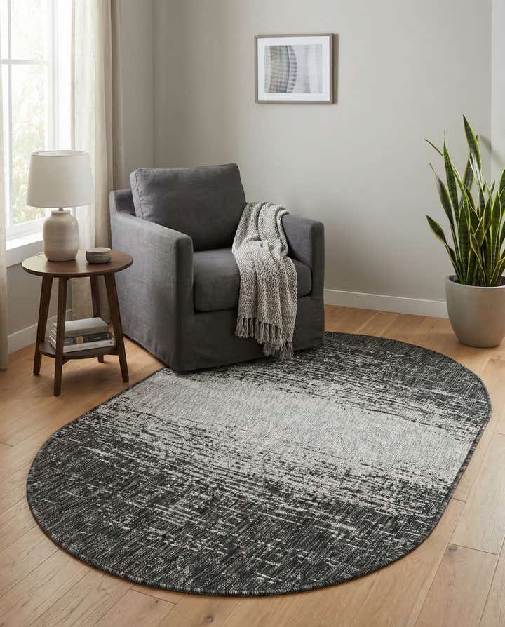 3' x 5' 3 Easy-Clean Modern Indoor / Outdoor Oval Rug