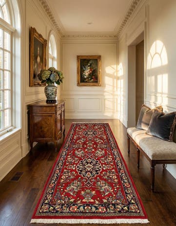 2' 4 x 6' 7 Hand Knotted Qom Persian Runner Rug