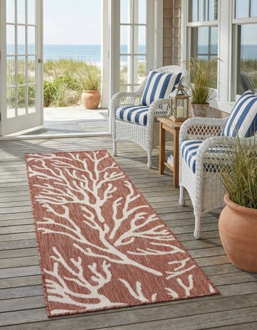 2' x 5' 3 Easy-Clean Coastal Indoor / Outdoor Runner Rug