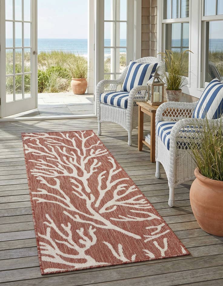 Detail image of  2' x 5' 3  Washable Coastal Indoor / Outdoor Runner Rug