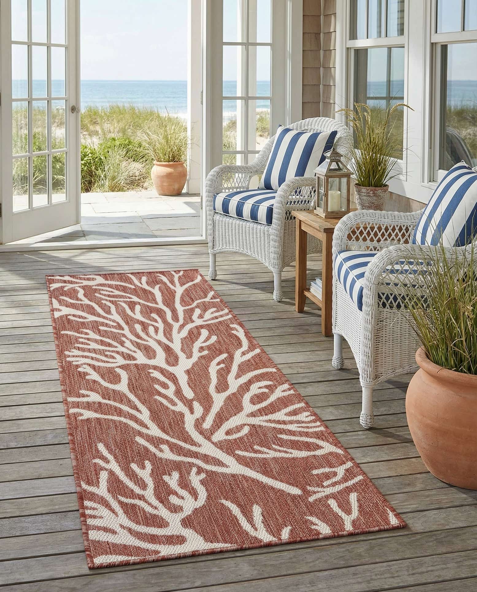 2' x 5' 3 Easy-Clean Coastal Indoor / Outdoor Runner Rug