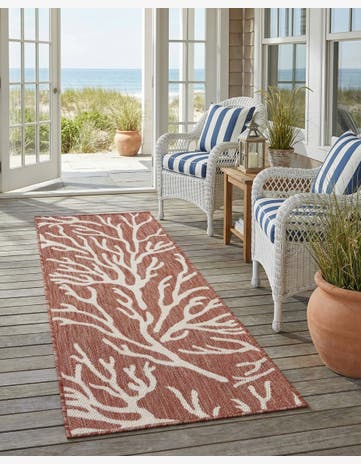 2' x 5' 3 Easy-Clean Coastal Indoor / Outdoor Runner Rug