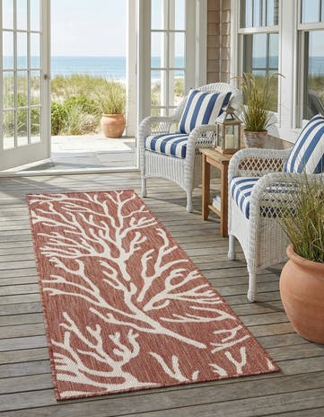 2' x 5' 3 Easy-Clean Coastal Indoor / Outdoor Runner Rug