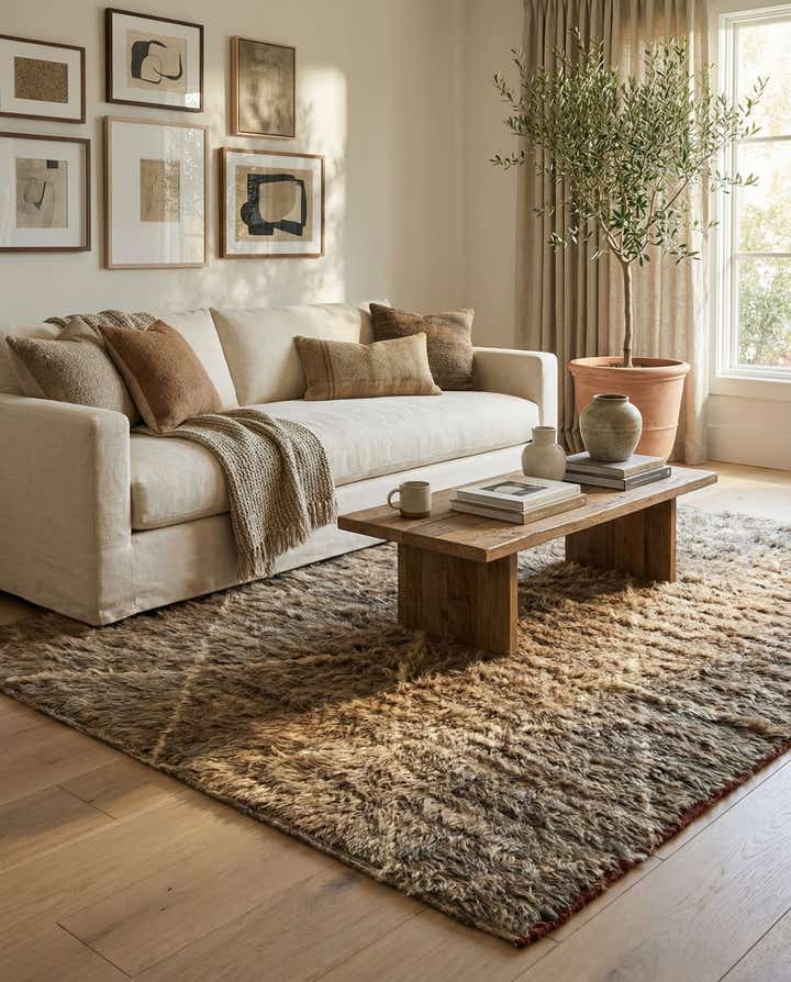 4' 6 x 5' Hand Knotted Darya Wool Square Rug