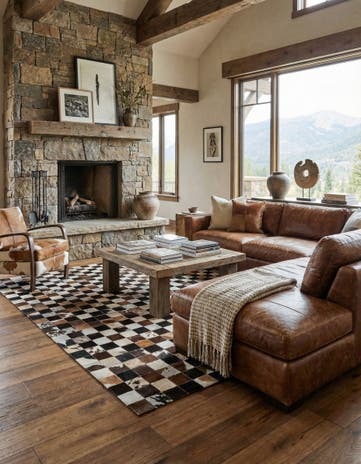 7' 11 x 9' 10 Cowhide - Patchwork Rug