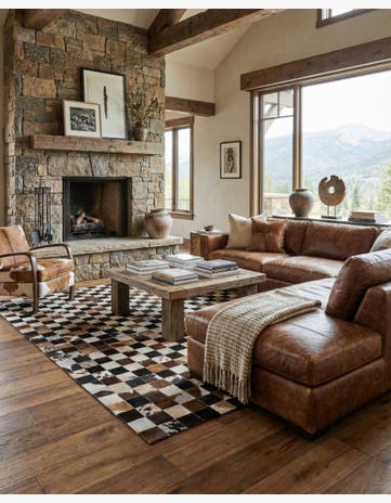 7' 11 x 9' 10 Cowhide - Patchwork Rug