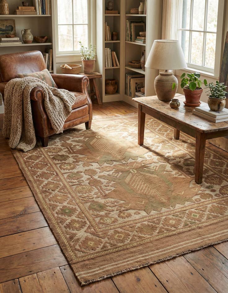 Detail image of  4' x 5' 9  Hand Woven Sumak Wool Rug