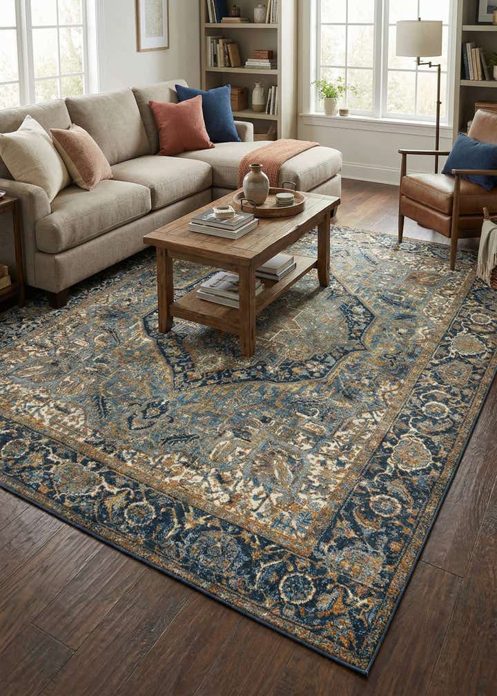 7' 10 x 10' Easy-Clean Traditional Indoor / Outdoor Rug