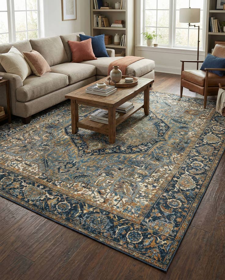 Detail image of 7' 10 x 10' Easy-Clean Traditional Indoor / Outdoor Rug