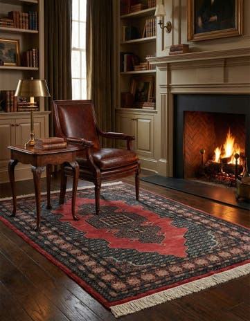 4' 2 x 6' 3 Hand Knotted Bokhara Rug