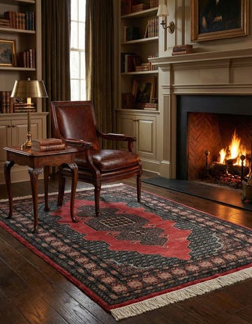 4' 2 x 6' 3 Hand Knotted Bokhara Rug