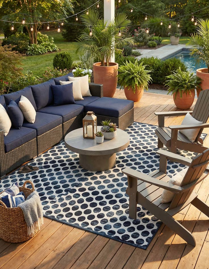 Detail image of 10' x 10'  Washable Sabrina Soto Indoor / Outdoor Square Rug