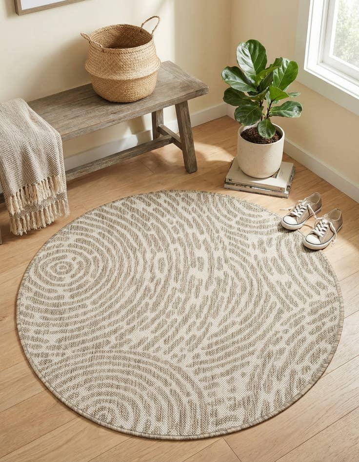 Detail image of  3' x 3'  Washable Modern Indoor / Outdoor Round Rug