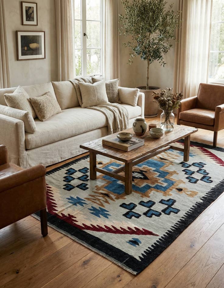 Detail image of 7' 6 x 10' 2  Hand Knotted Moroccan Wool Rug