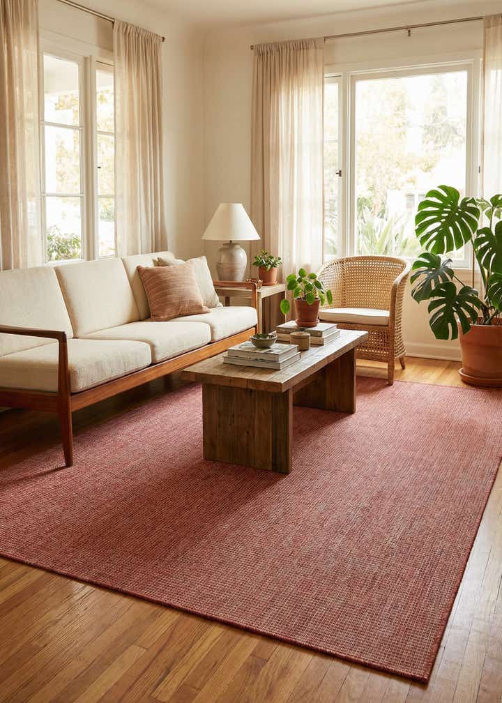 6' x 9' Easy-Clean Solid Indoor / Outdoor Rug