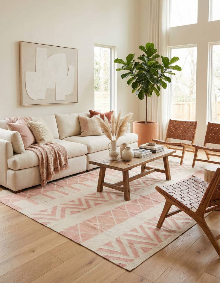 Detail image of  8' 6 x 10'  Hand Woven Kilim Modern Wool Rug