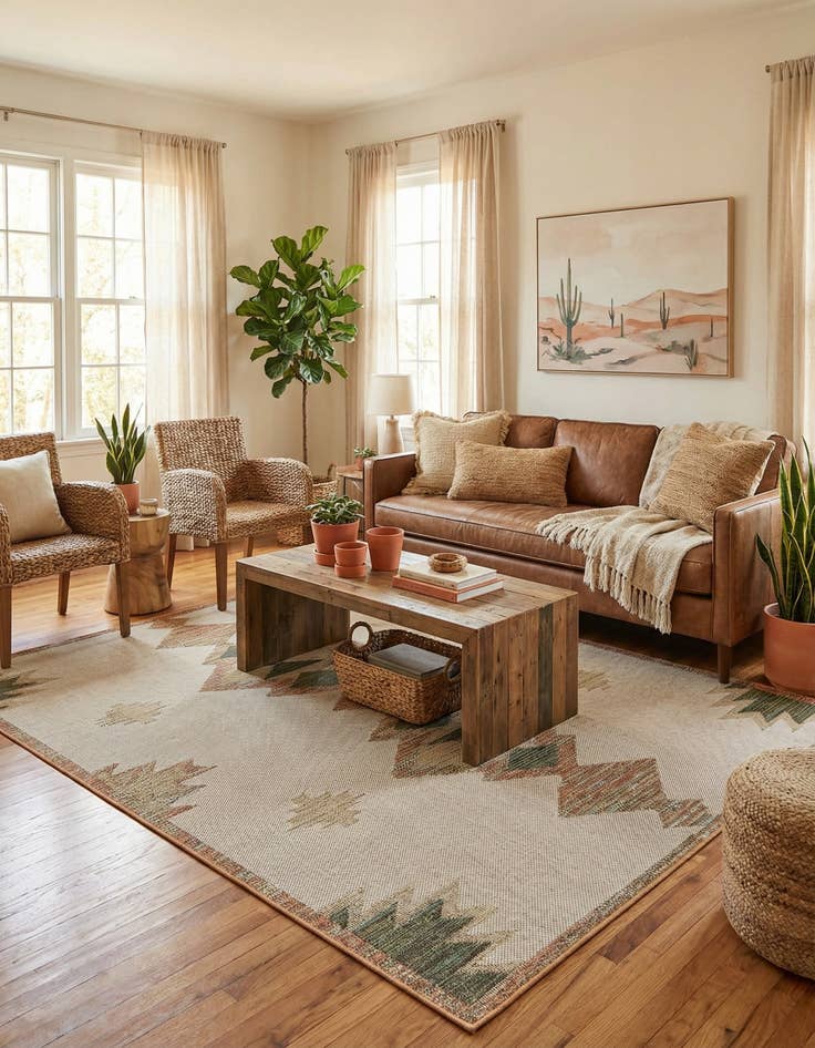 Detail image of 7' 10 x 10'  Washable Baja Indoor / Outdoor Rug