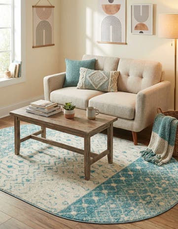 4' x 6' Moroccan Trellis Oval Rug