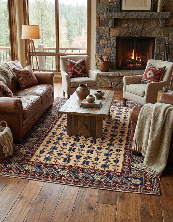 Detail image of 5' 3 x 7'  Hand Knotted Kazak Oriental Wool Rug